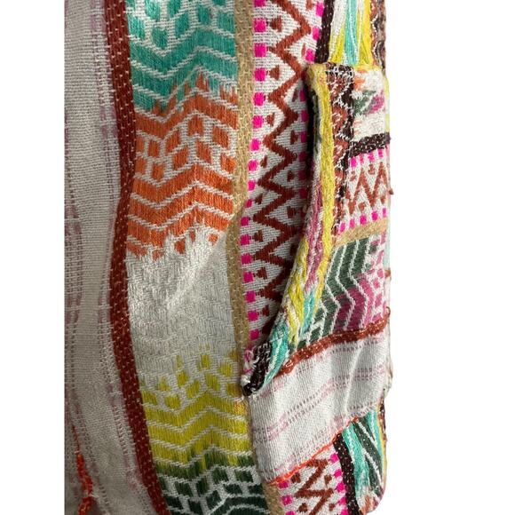 Beach by Exist Women's Medium Hooded Pullover Top Aztec Pattern 100% Cotton - Picture 4 of 12